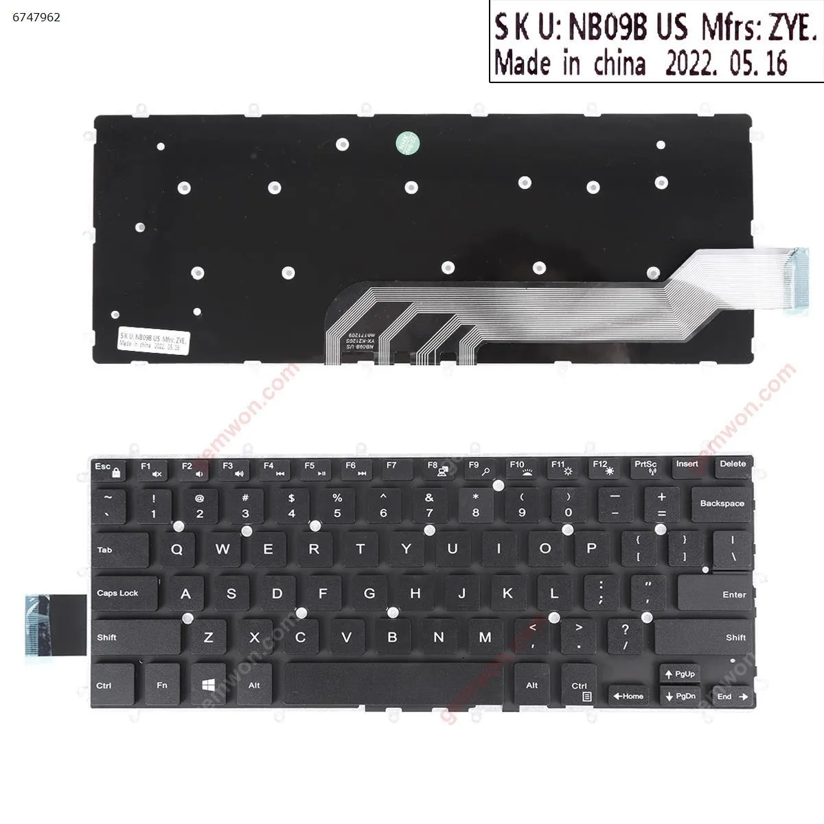 Picture of Dell Inspiron 13 5368 5378 5379 7378 7460 7466 7472 7569 7579 P69G BLACK (Without FRAME）