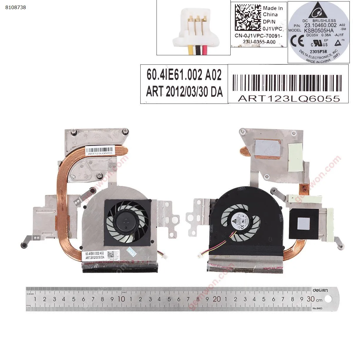 Picture of Dell Inspiron N5110 CPU Fan+Heatsink,ORG.