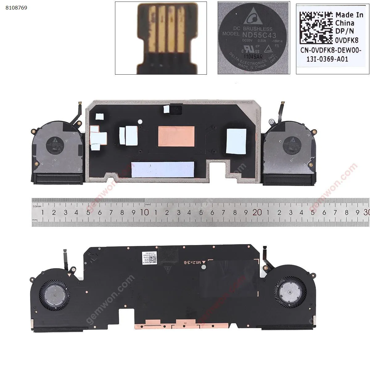 Picture of Dell XPS 13 7390 2-in-1 Heatsink 5V.