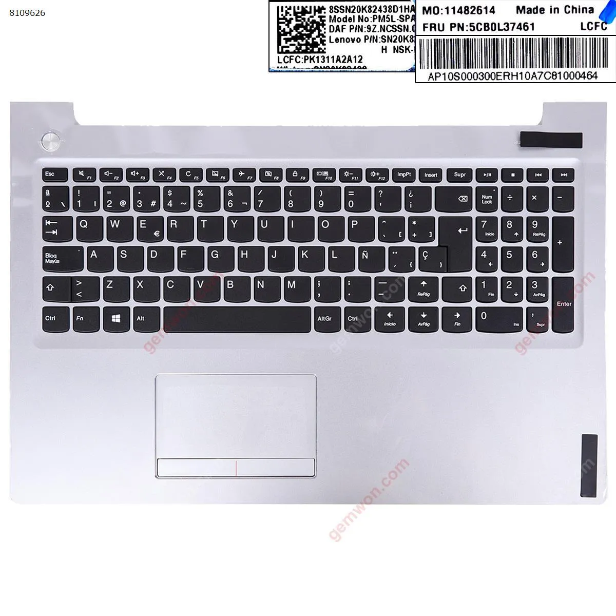 Picture of Lenovo Ideapad 510-15ISK 510-15IKB 310-15ISK 310-15IAP 310-15IKB Palmrest Upper Cover SP Keyboard With touch SILVER