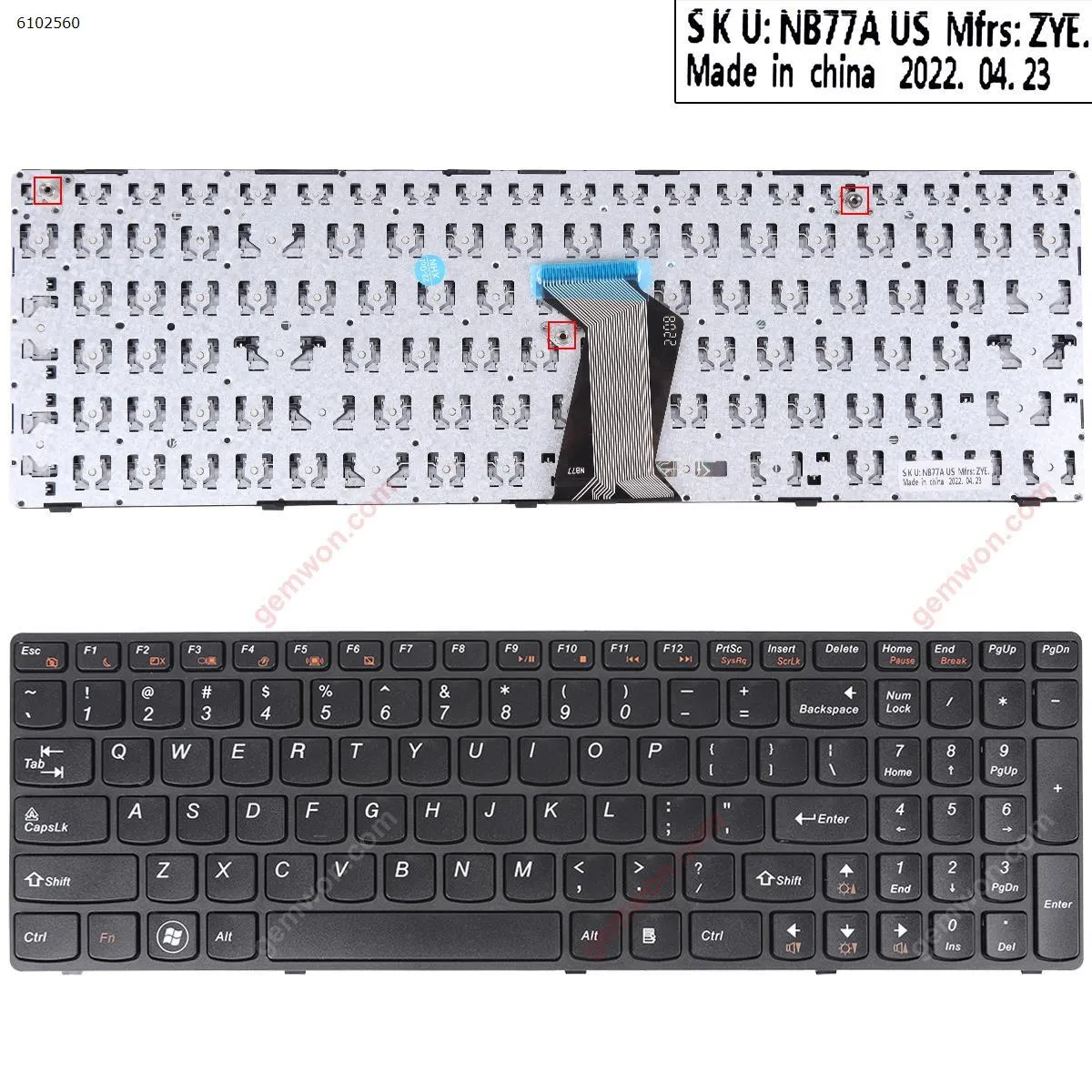Picture of LENOVO Ideapad Z560 Z560A Z565A G570 BLACK FRAME BLACK