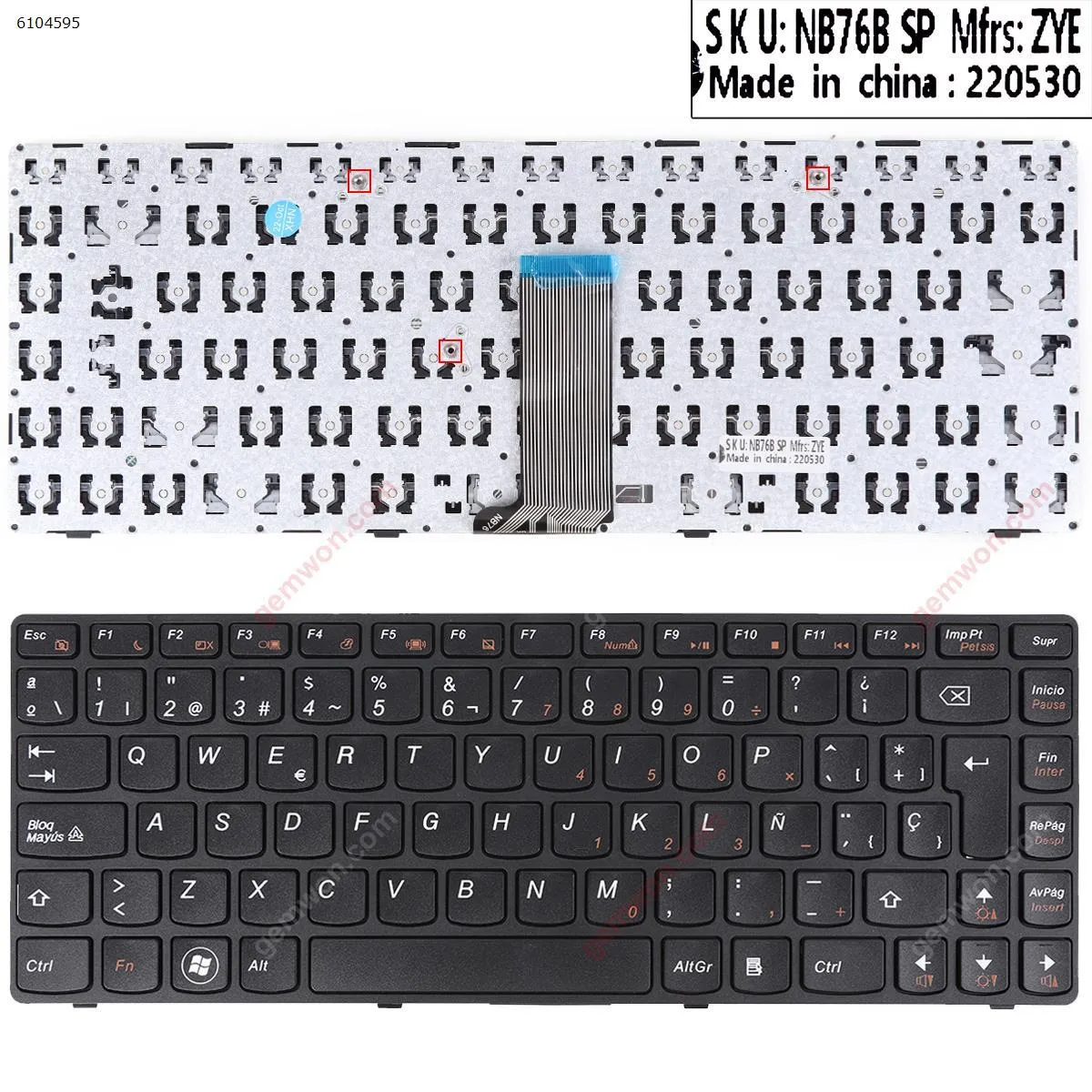 Picture of LENOVO Z380 Z480 Z485 G480 G485 BLACK FRAME BLACK OEM