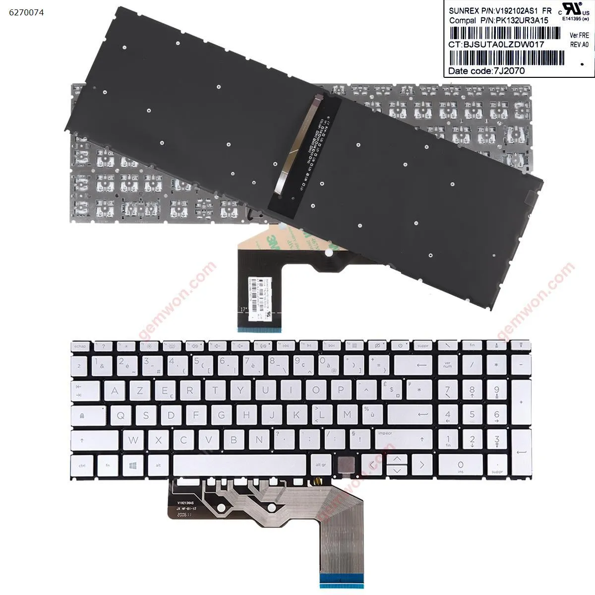 Picture of HP Envy 15-AG 17-CG 17-CG0008CA 17-CG1010NR 17M-CG SILVER（Backlit）