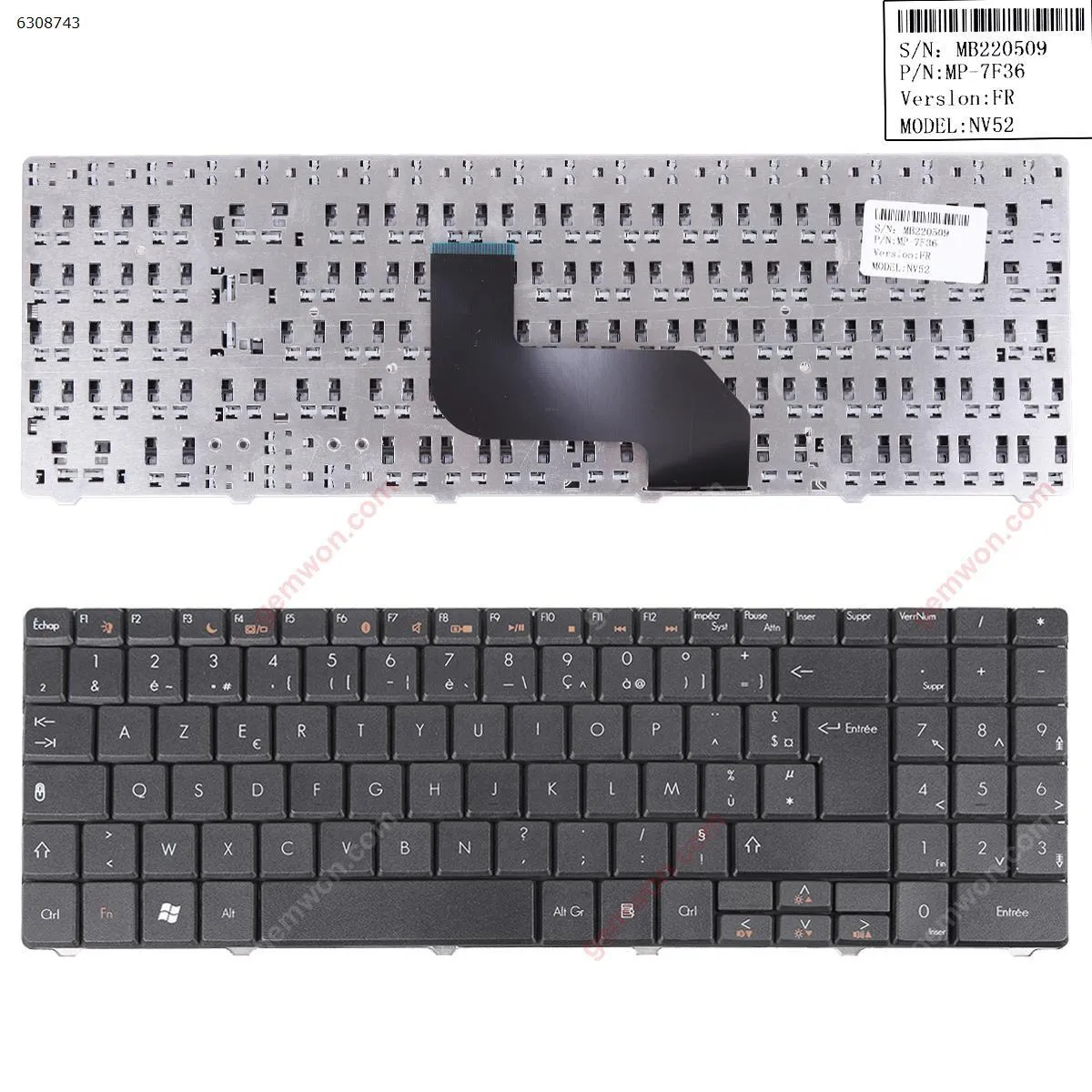 Picture of GATEWAY NV52 NV53/Packard Bell EasyNote DT85 LJ61 LJ63 LJ65 LJ67 LJ71 BLACK(OEM Keyboard)