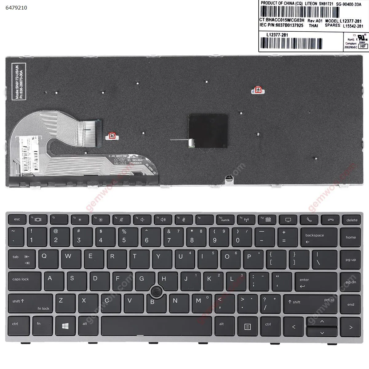 Picture of HP EliteBook 840 G5 GRAY FRAME BLACK (with point )OEM