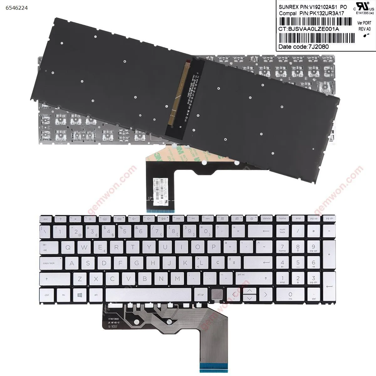 Picture of HP Envy 15-AG 17-CG 17-CG0008CA 17-CG1010NR 17M-CG SILVER（Backlit）