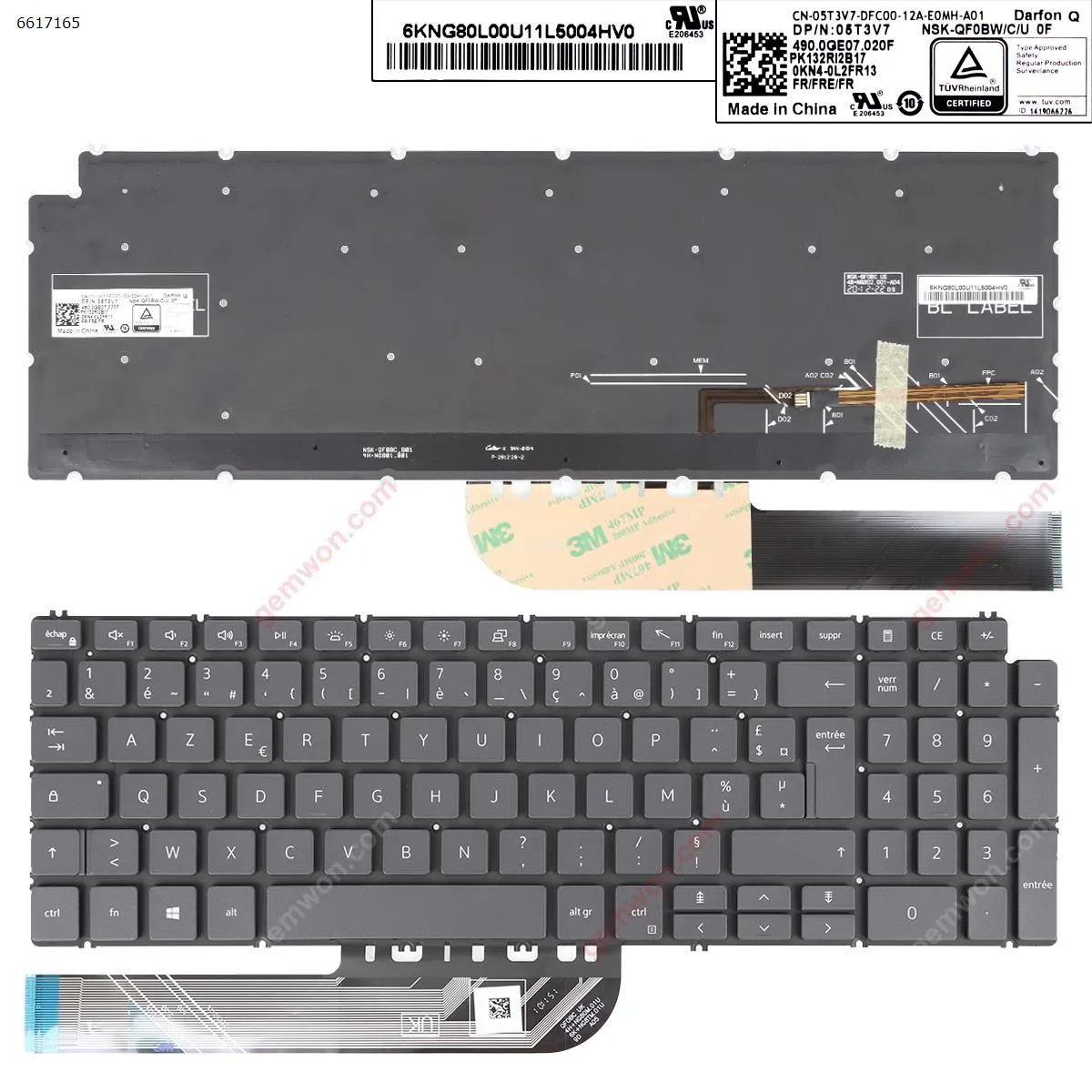 Picture of Dell Inspiron 15 7590 5584 5590 5593 5594 5598 GRAY ( Backlit,without FRAME ,win8 )