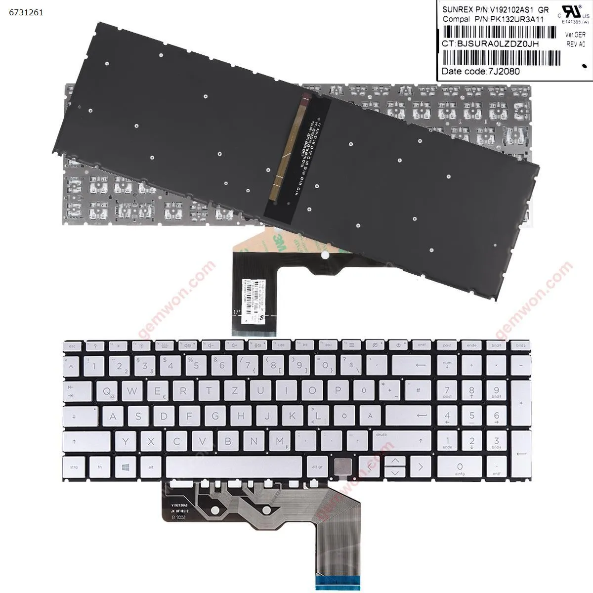 Picture of HP Envy 15-AG 17-CG 17-CG0008CA 17-CG1010NR 17M-CG SILVER（Backlit）