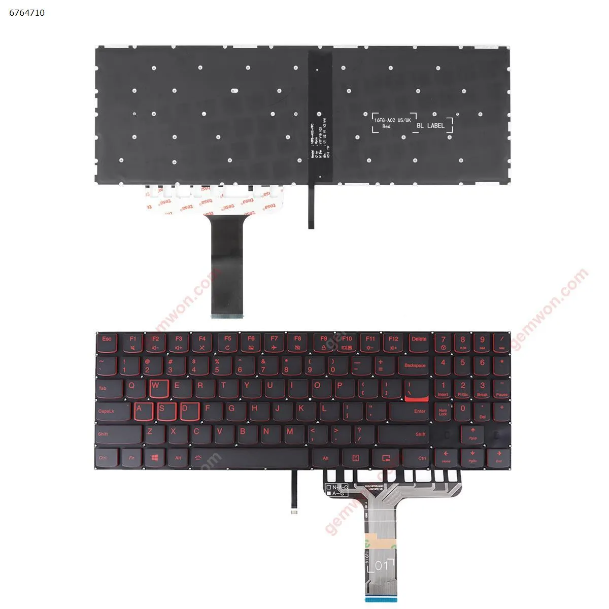 Picture of Lenovo Legion Y520 Y520-15IKB R720 R720-15IKB BLACK(Red Backlit,Red Printing,Win8)