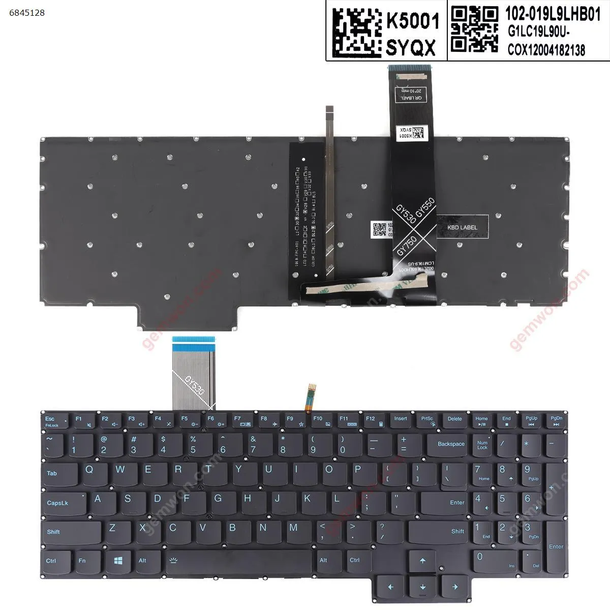 Picture of Laptop US keyboard for Lenovo Gaming 3-15ARH05/3-15IMH05 BLACK（(Backlit , BluePrinting Win8 )