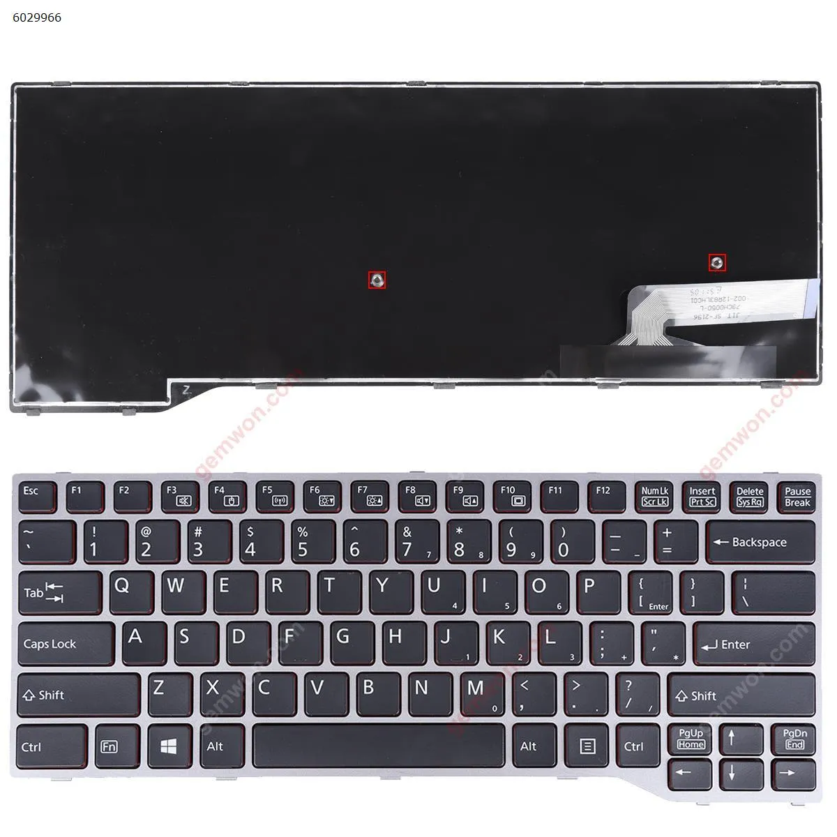 Picture of Fujitsu Lifebook E733 E744 E734 E743 GRAY FRAME BLACK ，Red Side , Small Enter，Win8