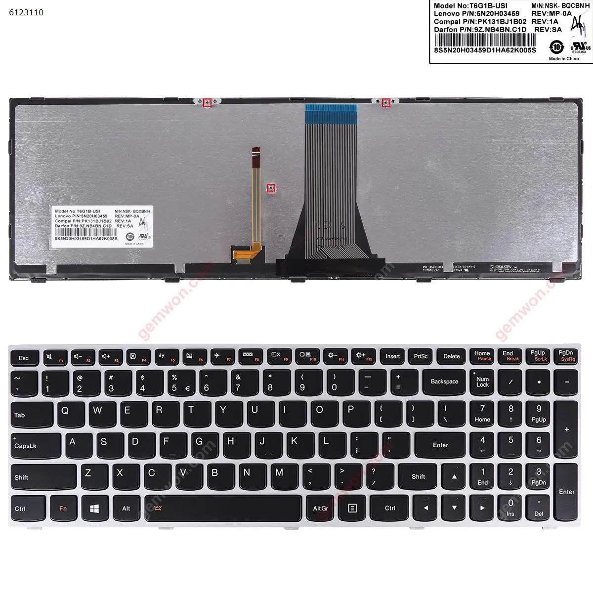 Picture of LENOVO G50-70 SILVER FRAME BLACK  Backlit  win8