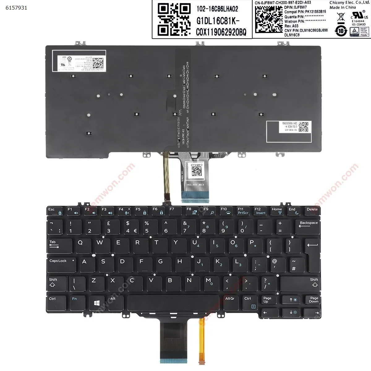 Picture of DELL Latitude 13 7380 E7380 BLACK (Backlit,Without Point stict ,For Win8)