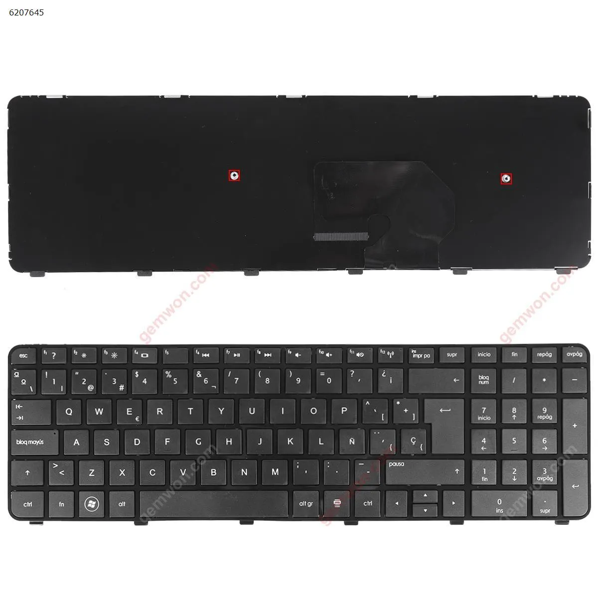 Picture of Laptop Spanish keyboard for HP DV7-6000 GLOSSY FRAME BLACK