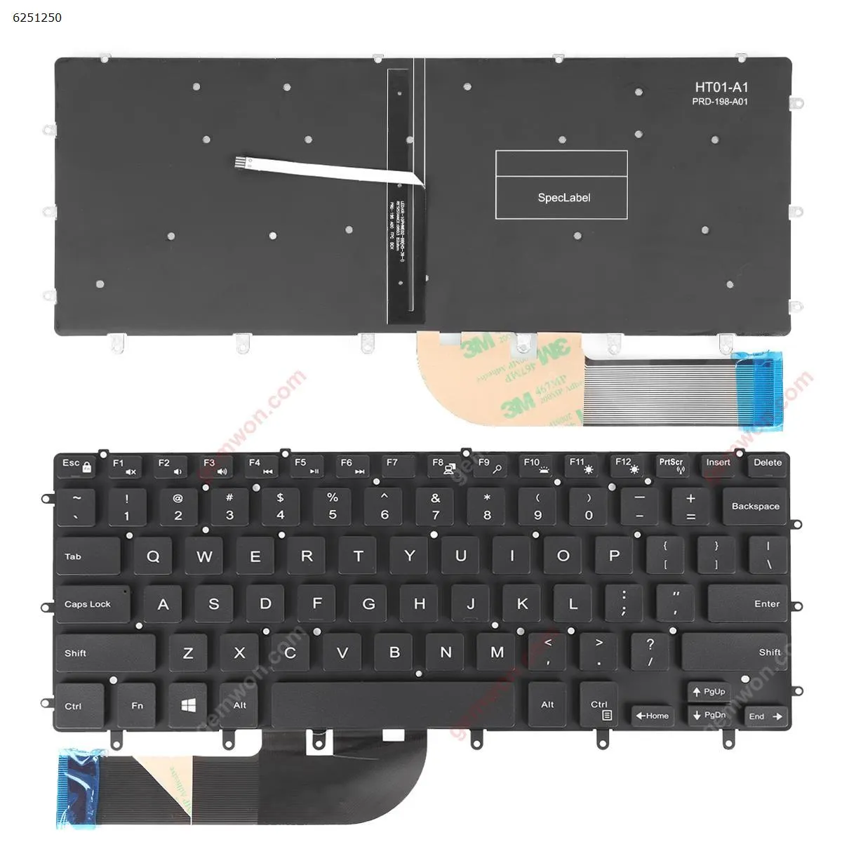 Picture of Laptop US keyboard for Dell XPS 15 9550 BLACK(Backlit,Without Frame, Win8)