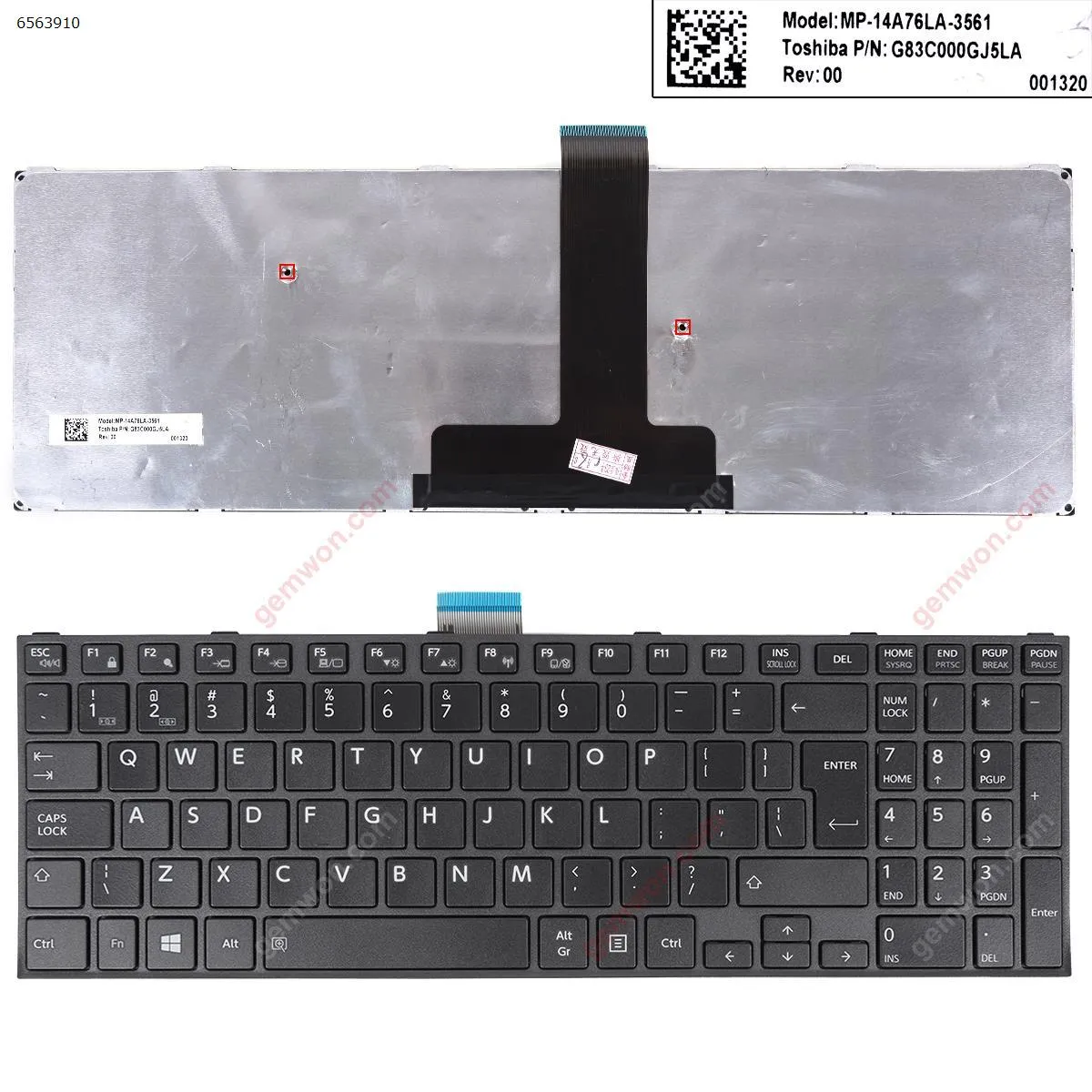 Picture of Toshiba Satellite Pro R50-C Tecra A50-C Z50-C A50-C1510 A50-C1520 BLACK FRAME BLACK （Big Enter，WIN8）