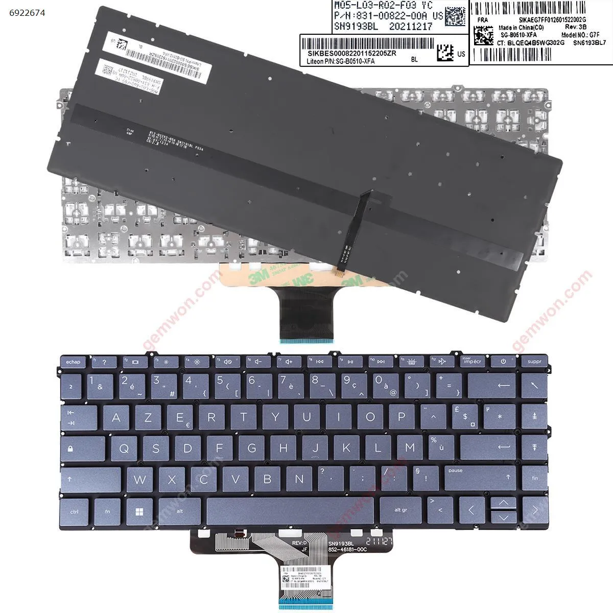 Picture of HP pavilion X360 14-DV 14-DW 14-DV0003TX Blue（Backlit，Without FRAME）