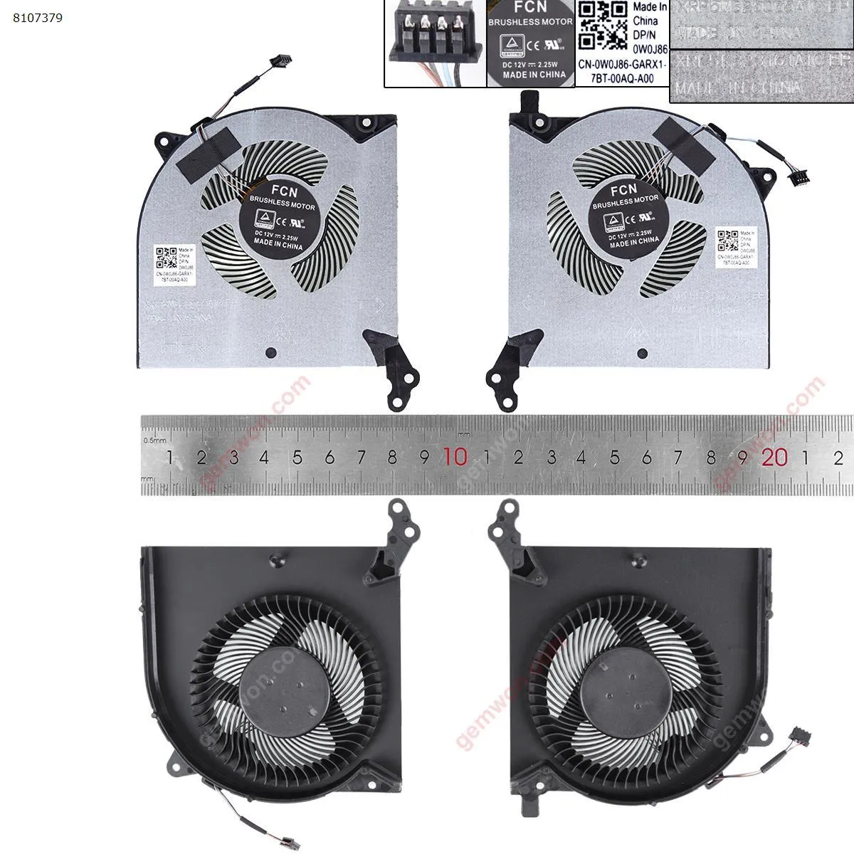 Picture of Laptop fan for LENOVO R7000 Y7000 Y7000P 2020 L+R 12V，without cover（High copy）.