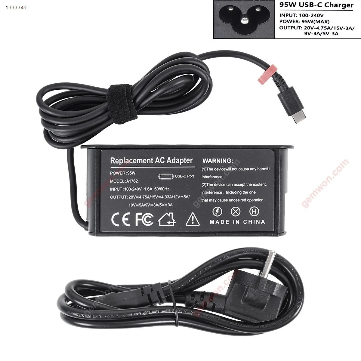 Picture of 95W USB-C charger for Type-C for Lenovo Notebook Fast Charger Eurogauge