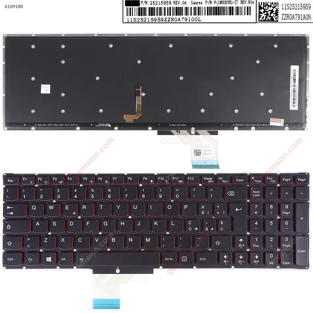 Picture of Lenovo Y50-70 Y70-70 BLACK (Red Backlit,Win8)