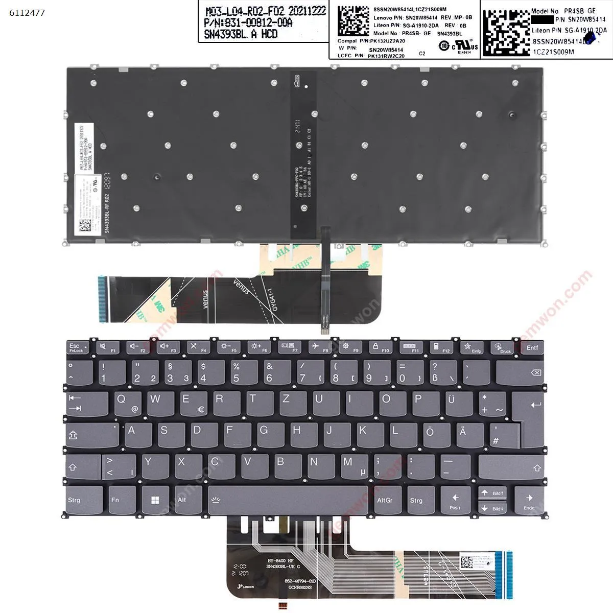 Picture of Lenovo Yoga Slim 7-14ARE05 ThinkBook 14 G2 Xiaoxin Air 14 GRAY（Backlit）