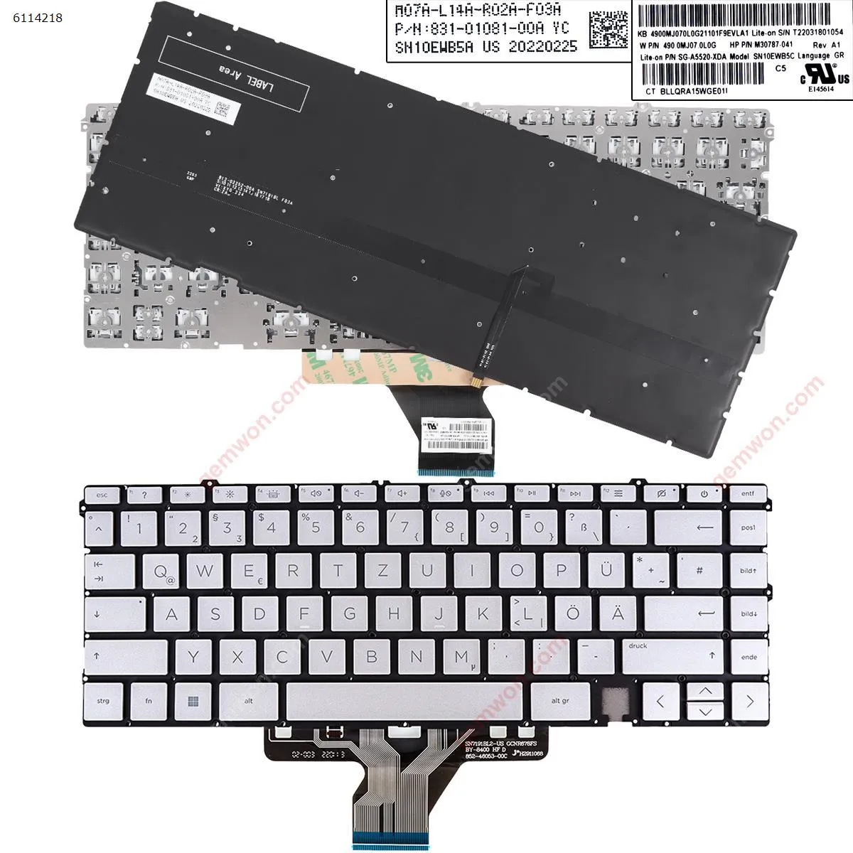 Picture of HP ENVY X360 Convertible 15-ES 15M-ES 15T-ES SILVER(Backlit,Without FRAME)
