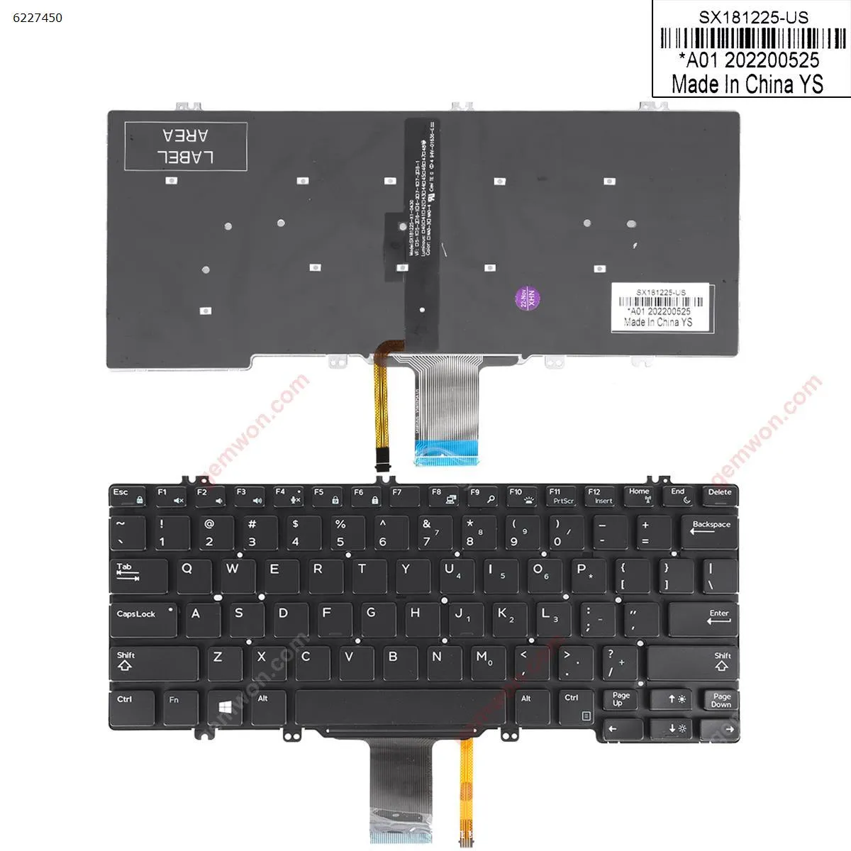 Picture of Dell Latitude E5280 E5289 E7280 E7390 BLACK（Backlit，Without FRAME）