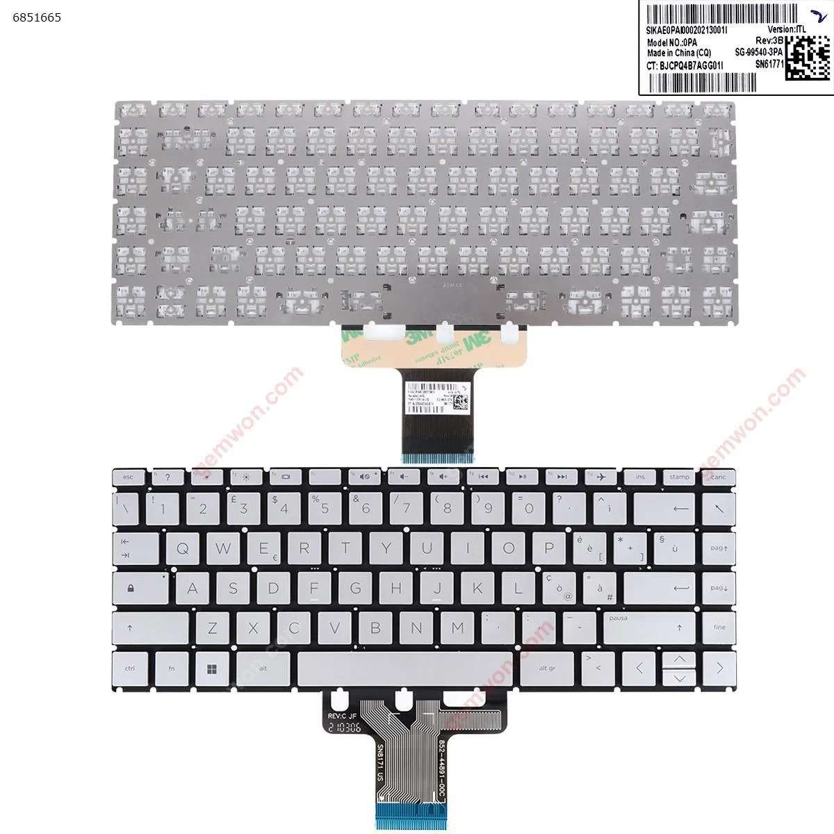 Picture of HP Pavilion 14-CC 14-CD 14m-cd 14t-cd 14-CE 14-CF 14-CK 14-CM 14-CS 14-CY 14-DA 14-DF 14-DG 14-dh 14m-dh 14t-dh 14-DK 14-DR 14s-DR 14-dq 14s-dq SILVER（Without FRAME）