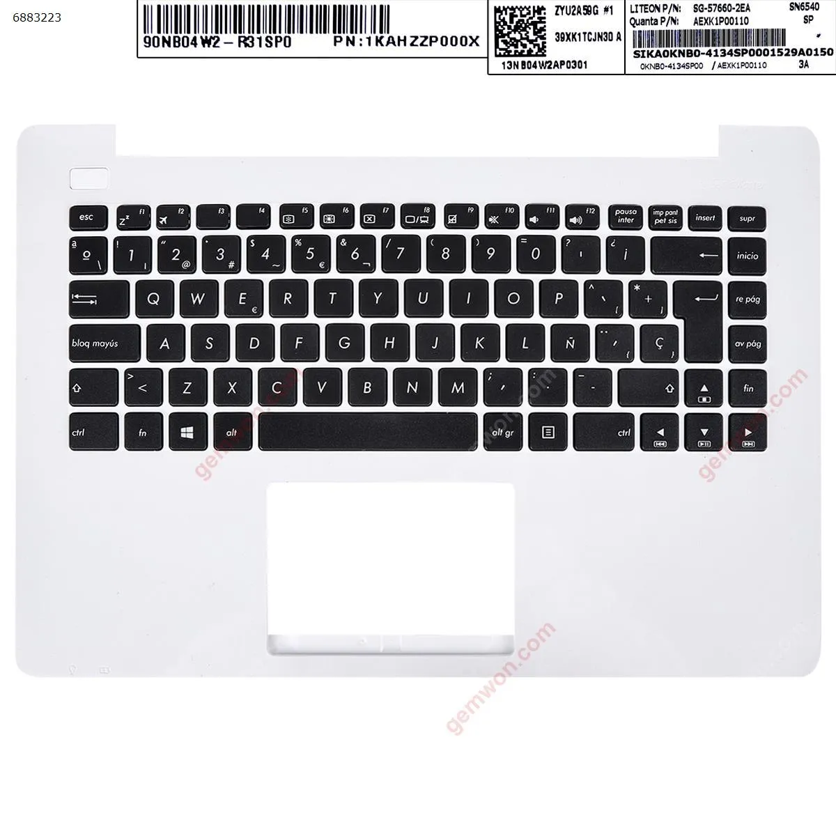 Picture of ASUS X453MA Topcase Palmres Laptop SP Keyboard Without Touchpard