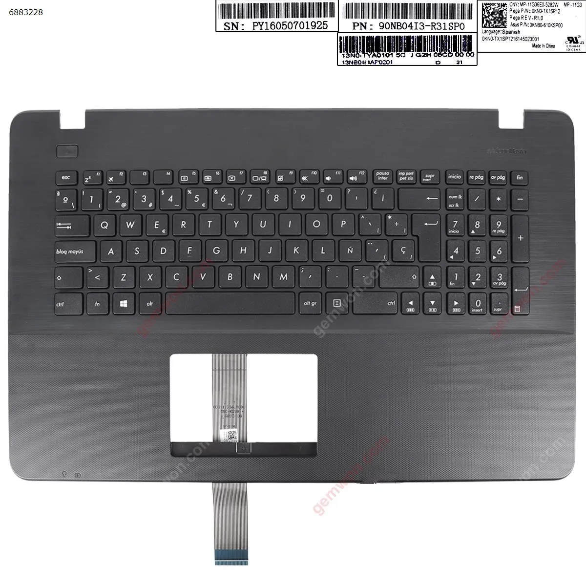 Picture of ASUS  X751 X751MA X751MD X751MJ X751N X751NA  Topcase Palmres Laptop SP Keyboard Without Touchpard