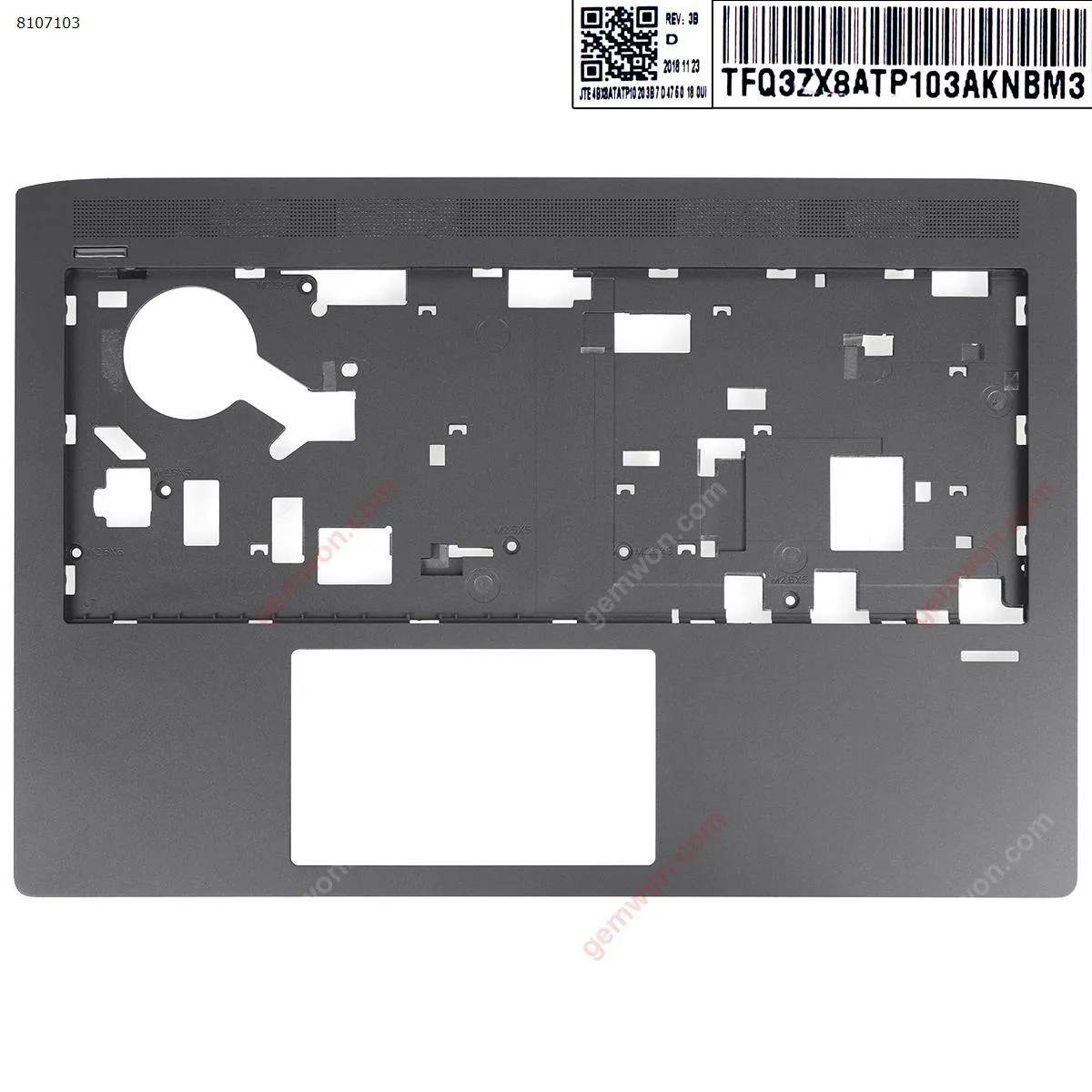 Picture of HP ProBook 430 431 435 436 G5 Palmrest Upper Cover Black Without touchpad.