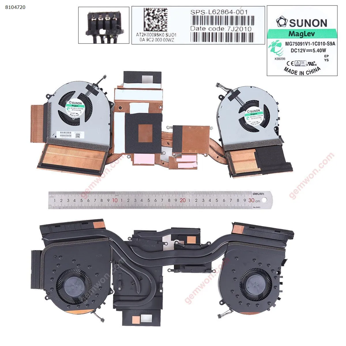 Picture of HP 17-CB TPN-C144 L62864-001 （fan+Heatsink）Version 2.