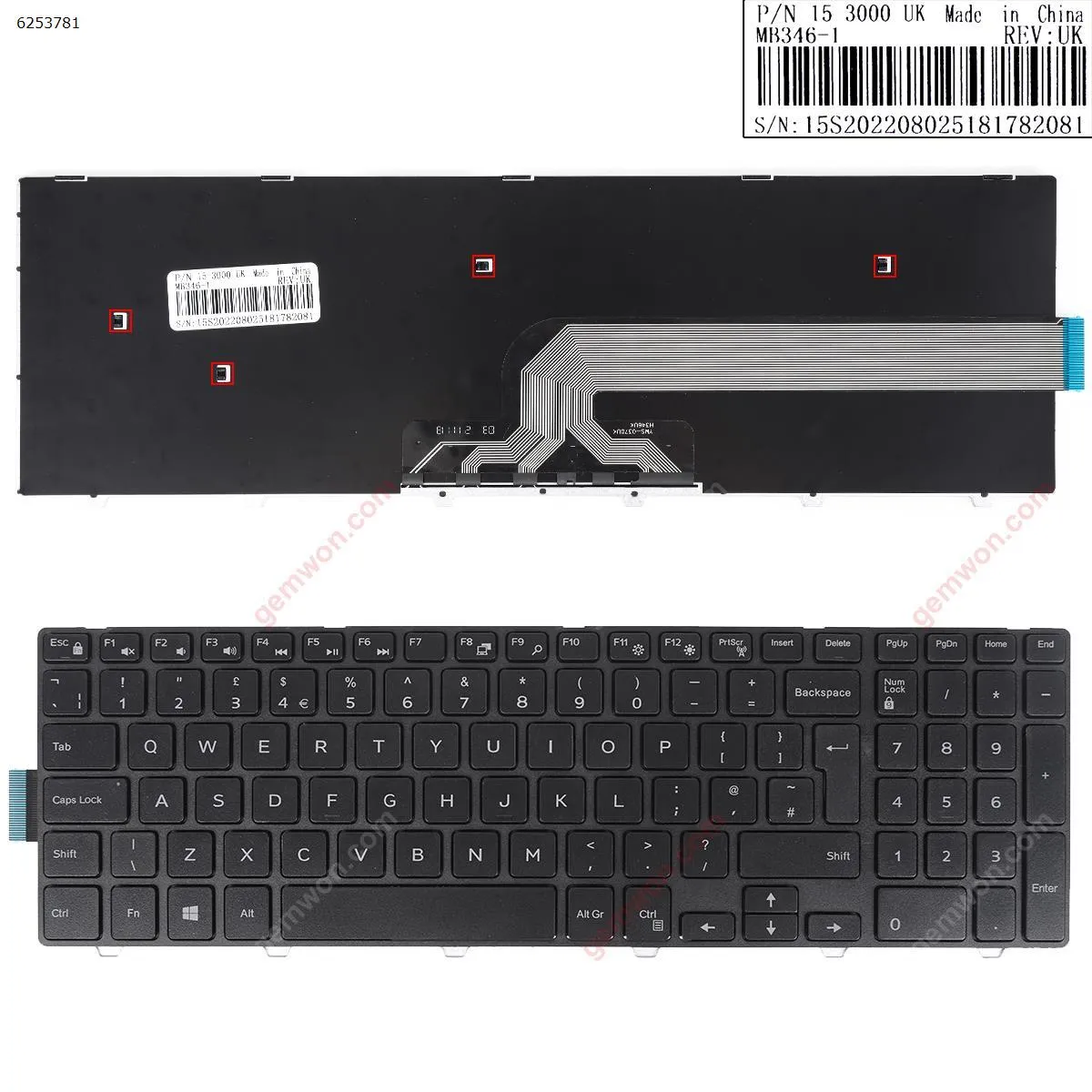 Picture of Dell Inspiron 15-5000 Series 5547 5521 5542 BLACK FRAME BLACK (Win8)