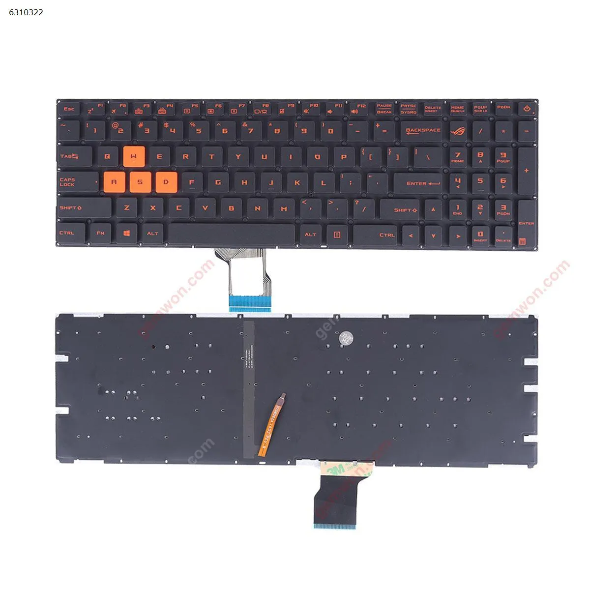 Picture of Asus GL502VM GL502VS GL502VT GL502VY  BLACK(Red Backlit,Red Printing) WIN8