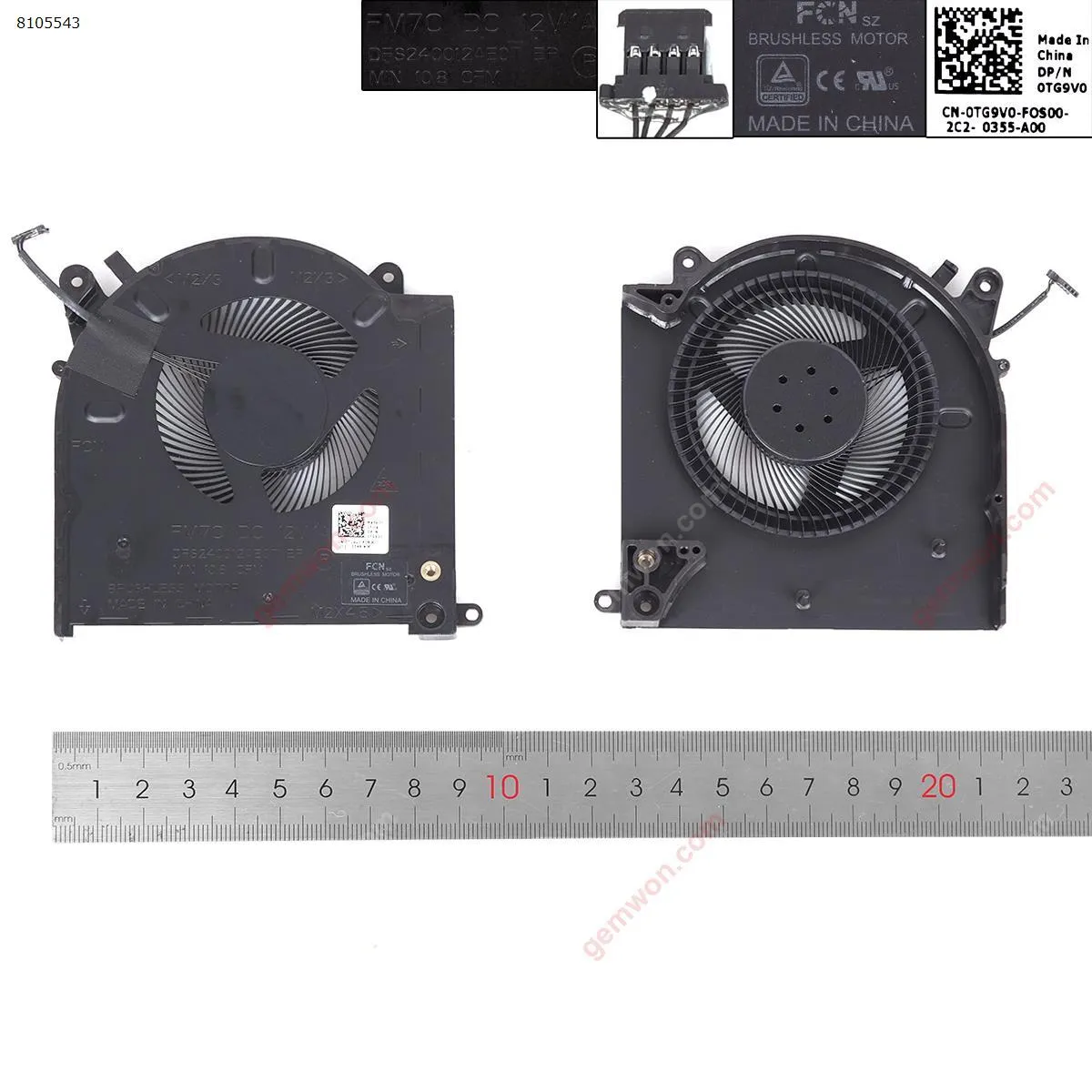 Picture of DELL M15 R3 0TG9V0 GPU Fan（ORG）.