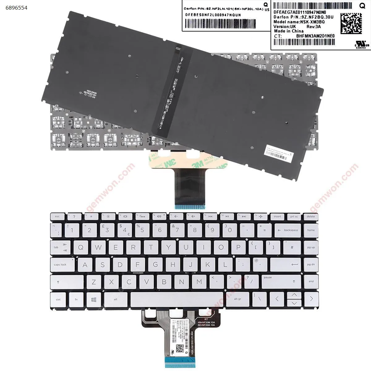 Picture of HP 14-DA 14-CM 14-CE SILVER（Backlit,Without FRAME）