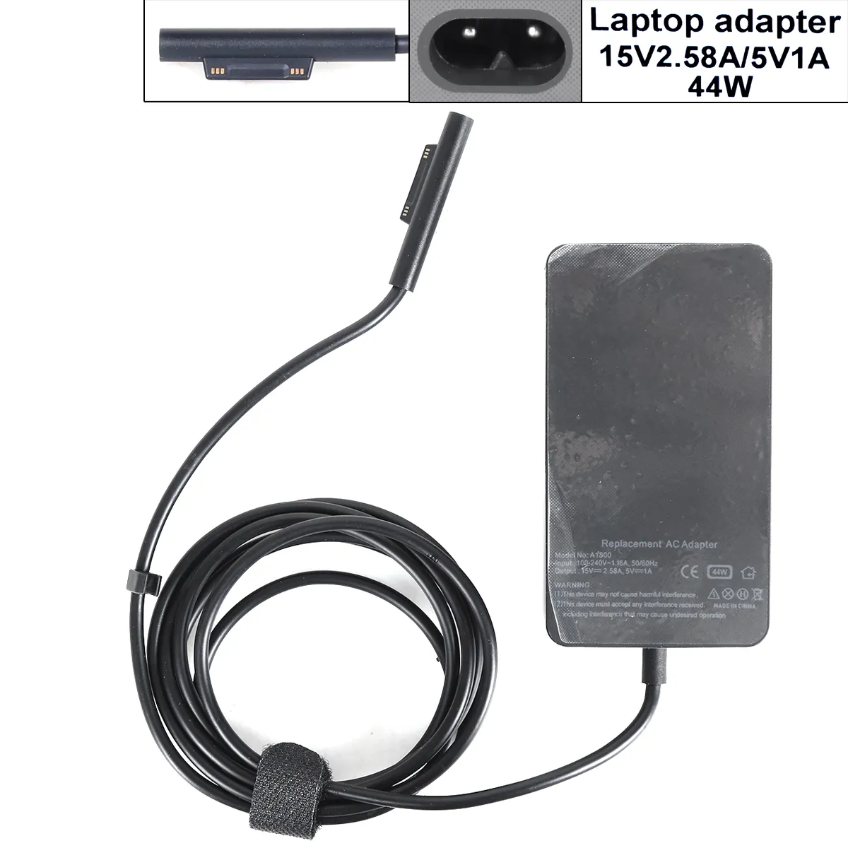 Picture of Microsoft Surface Pro 4, Pro 3, Pro 5, Book, Book 2 Replace for Surface 1800 1735 1736 15V2.58A5V1A 44W（Without Power cord））