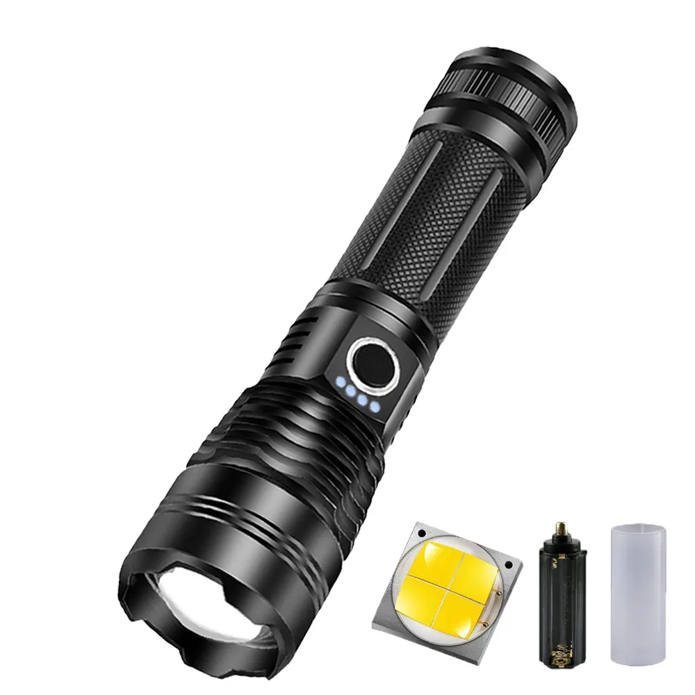 Picture of P50 flashlight outdoor zoom power display Tpye-C charging household multifunctional flashlight
