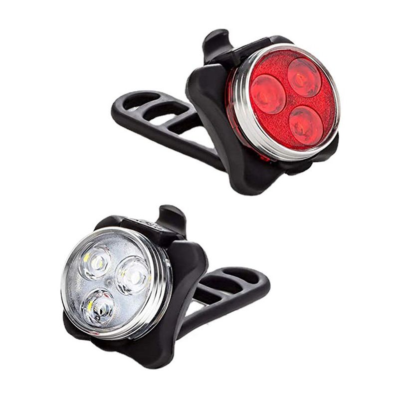 USB charging headlight + Warning taillight Set Taillight Riding Accessories Bike lights Mountain bike