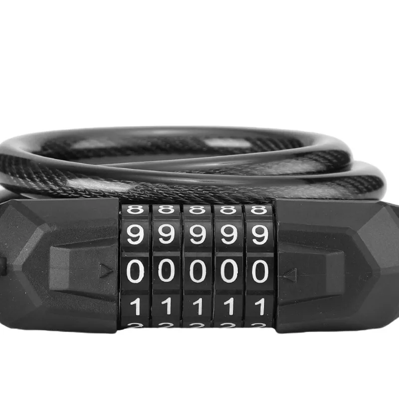 Picture of Bicycle anti-theft wire lock 5-digit code thick extended cable lock electric bike mountain bike password chain lock