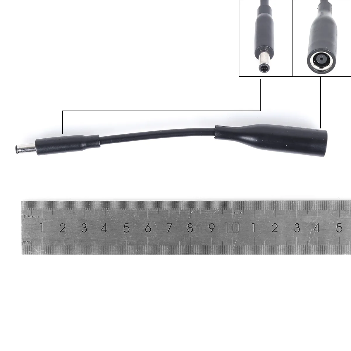 Picture of DC 7.4x5.0mm large port with pin to 4.5x3.0mm small port with pin adapter cable Suitable for Dell laptop power adapter