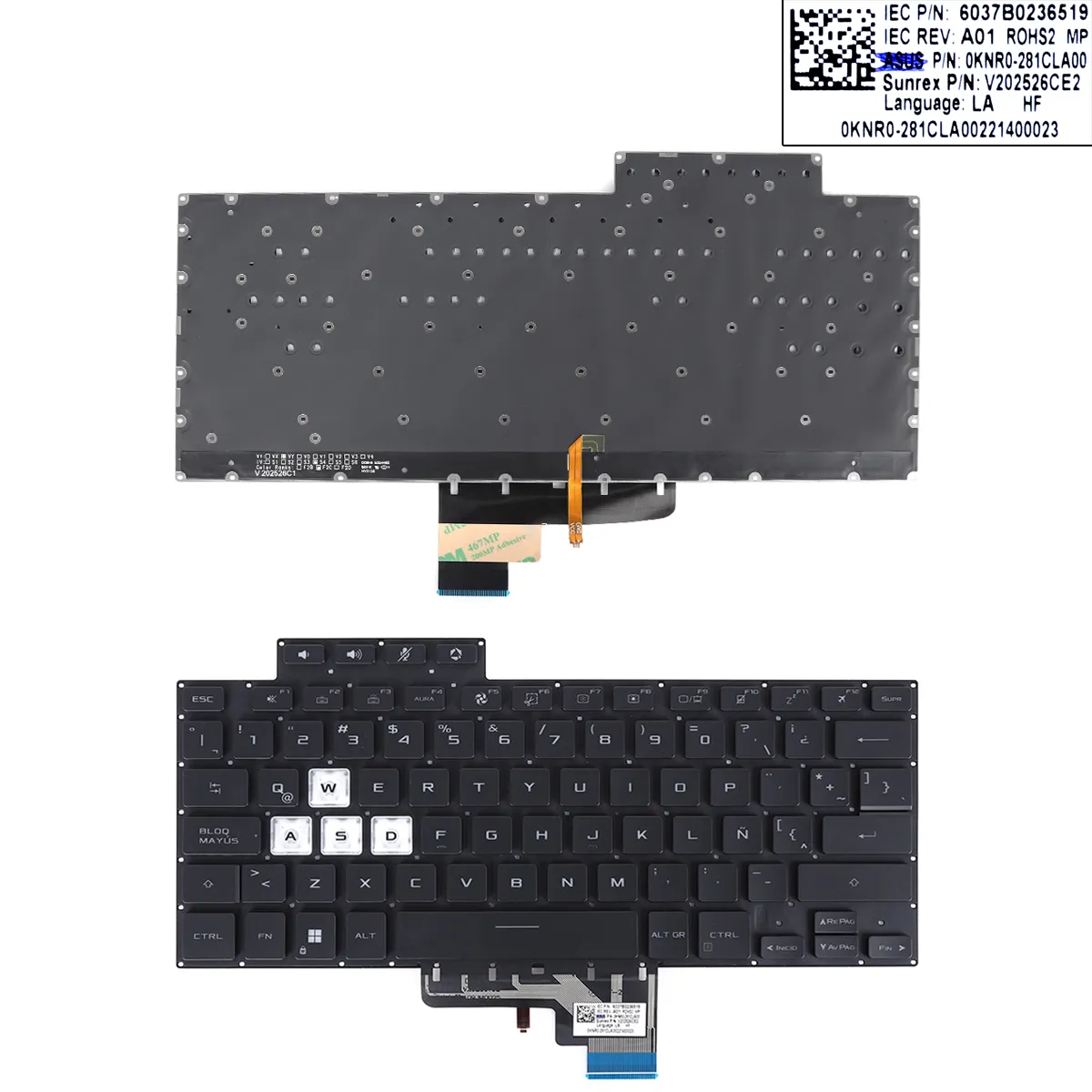 Picture of ASUS TUF Air FX516 FX516P FX516PR FX516PM FA516 BLACK(backlit WIN8)