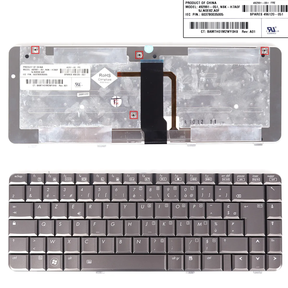Picture of HP DV3500 DV3011 COFFEE Backlit