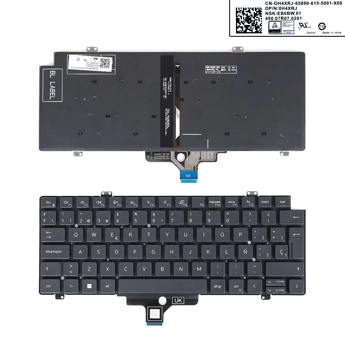 Picture of Laptop Spanish keyboard for DELL Latitude 7410 7420 5420 BLACK (Backlit Win8)