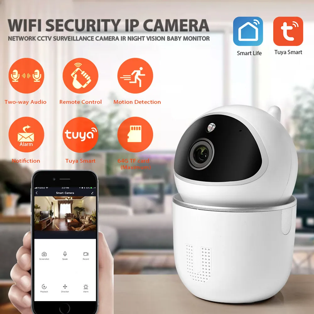 Picture of Graffiti intelligent remote cloud storage camera 2 million pixel HD wifi camera Indoor home monitor supports a maximum of 64G TF memory card
