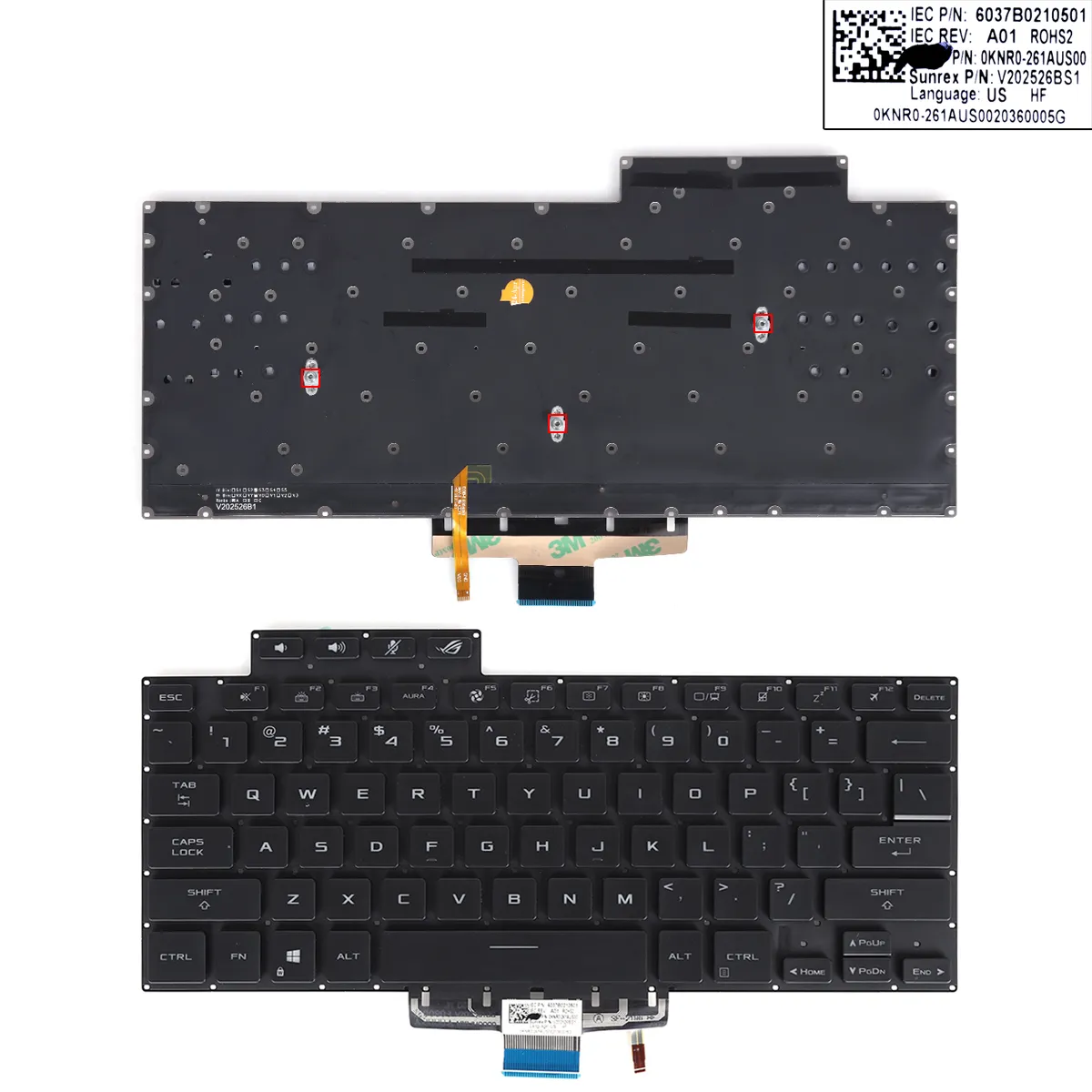 Picture of ASUS Zephyrus G15 GA503 GA503Q GA503QR GA503QS M16 GU603H BLACK(backlit win8)