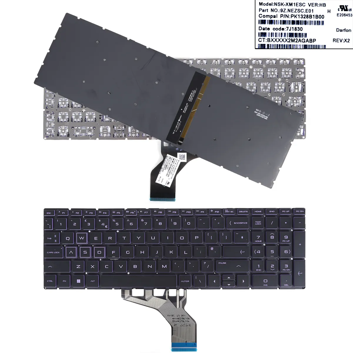 Picture of HP Pavilion 15-DA 250 255 G7 Gen7 BLACK (With Backlit Board ，Small Enter，Purple Side WIN8)