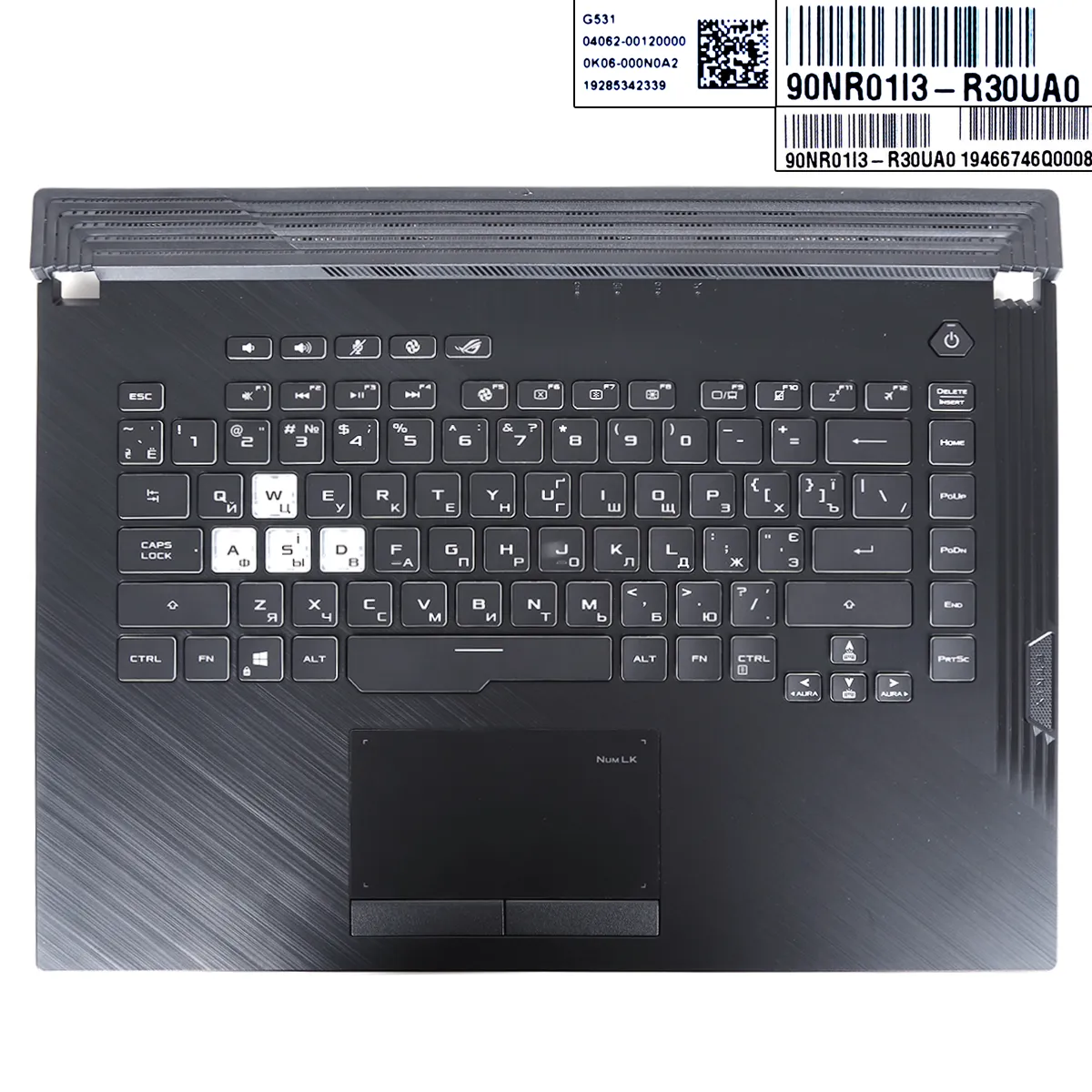 Picture of ASUS G531GU-1A  Upper Case Palmrest with RU Keyboard(BACKLIGHT,RGB 4-ZONE)