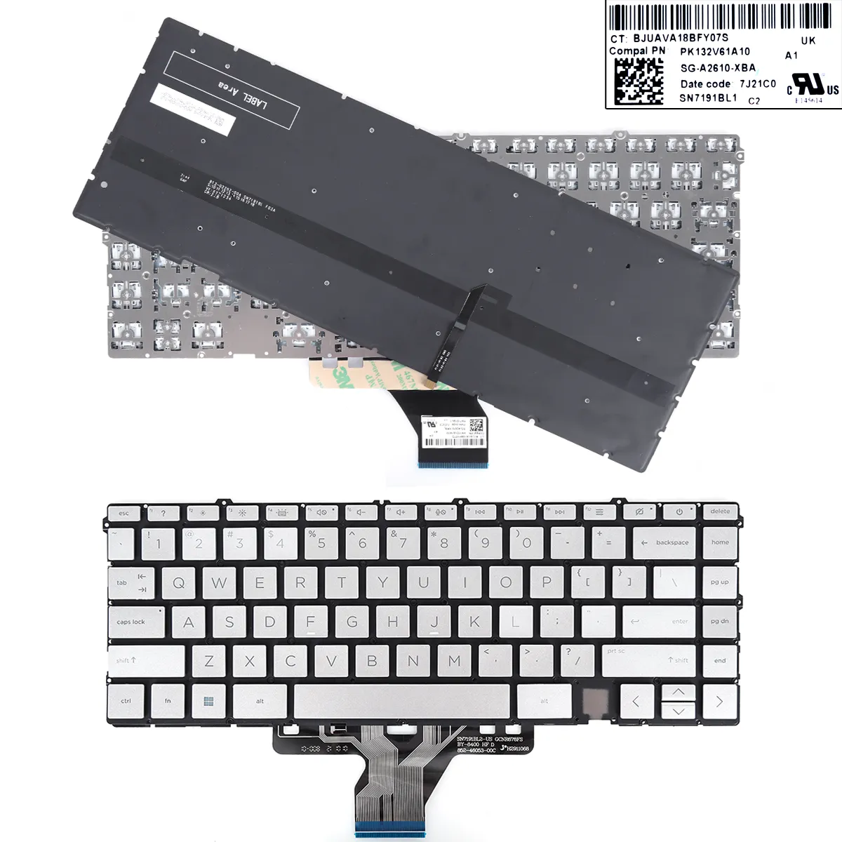 Picture of HP ENVY 15-eu0000 15-eu0097nr 15-eu0003ca Envy X360 13-AY 13-BA 13T-BA 13-BD TPN-C147 C145 Silver（backlit WIN8)