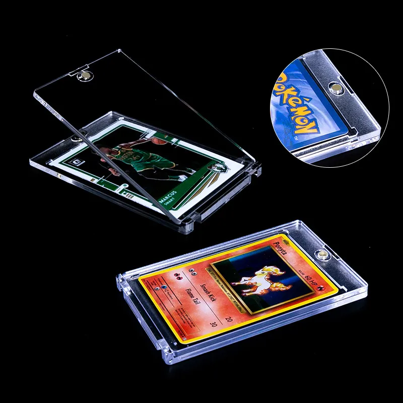 Picture of Card brick magnetic small card acrylic card brick with card slot display stand Yu-Gi-Oh star card brick through